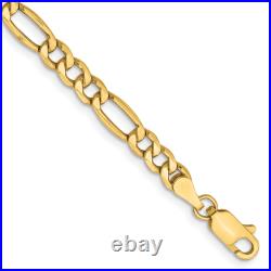 14K Yellow Gold 7 inch 8.5mm Figaro Chain Bracelet