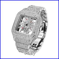 14k Gold Plated Fully Iced Out Gold Skeleton Diamond Style Luxury Hip Hop Watch