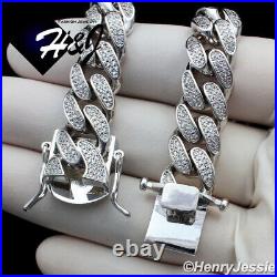 14k White Gold Plated Icy Cubic Zirconia 24x12mm Miami Cuban Curb Necklacebn1