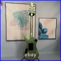 6-String Green Iceman Style Electric Guitar Black Hardware FR Bridge Open Pickup