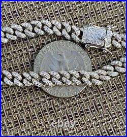 6mm Miami Cuban Iced Solid 925 Silver Chain 18 Mens Ladies