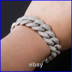 9Inch 17MM Ice Out Hop Hip Micro Pave 3AAA+ CZ Punk Style Cuban Bracelet