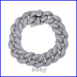 9Inch 17MM Ice Out Hop Hip Micro Pave 3AAA+ CZ Punk Style Cuban Bracelet