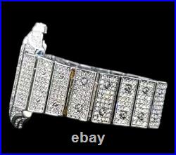 FULLY ICED OUT Bust Down SQUARE SKELETON DIAMOND STYLE LUXURY Pass Diamond Test