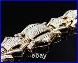 Huge Real Iced DVVS Moissanite Flooded Rapper Style Link Bracelet Silver