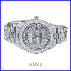 Ice Out Full Bling Date Automatic SimulatedDiamonds Watch Stainless Steel40mm