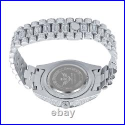 Ice Out Full Bling Date Automatic SimulatedDiamonds Watch Stainless Steel40mm