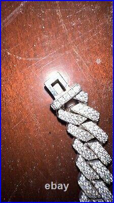MOISSANITE Real Miami Cuban Link 24 Inch 925 Silver Necklace