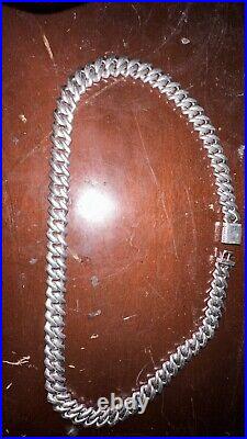 MOISSANITE Real Miami Cuban Link 24 Inch 925 Silver Necklace