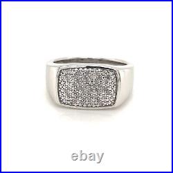 Men's 10K White Gold 1/4 Ct tw Pave Style Diamond Ring Iced Out
