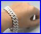 Men's Gift MOISSANITE Real Miami Cuban Link Iced Hip hop Bracelet Silver 7.25