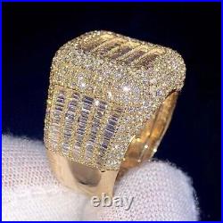 Men's Hiphop Style Real Solid Silver Custom Iced Out Moissanite Studded Ring