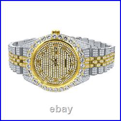 Men's Steel Ice Out Automatic Watch Roman Dial 3AAA Simulated Diamond CZ Hip Hop