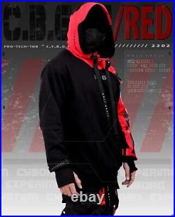 Men's Techwear Red Jacket Rugged fleece Pullover Hoodie Holygrail C. B. G-01/RED