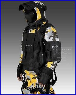 Men's Techwear Yellow Camouflage Jacket Vest fleece Pullover Hoodie B. H. V. 03/CMY