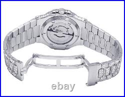 Mens Iced White Stainless Steel 40MM PP Simulated Diamond Watch