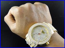 Mens New Yellow Iced Bezel Khronos Jojino Joe Rodeo Genuine Diamond Watch