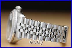 Mens Rolex Datejust 16014 Ice Blue Diamond 18k White Gold Diamond & Steel Watch