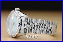Mens Rolex Datejust Ice Blue Roman 18k Gold Diamond Sapphire & Steel Watch