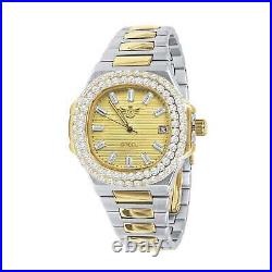 Mens Stainless Steel Nautical Watch With CZ Bezel Iced Out