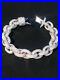 Mens Thick Hip Hop Rapper Rolo Bracelet Solid 925 Silver CZ ICY Fully Iced Round