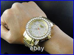Mens Yellow 1 Row Ice Bezel Khronos Jojino Joe Rodeo Genuine Diamond Watch
