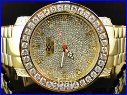 Mens Yellow 1 Row Ice Bezel Khronos Jojino Joe Rodeo Genuine Diamond Watch