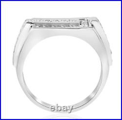 Pretty Hip Hop Style Round Shape White Moissanite Iced Out Men's Collection Ring