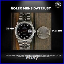 Rolex Datejust Gold & Steel Ice Blue Dial Diamond Bezel 36mm Mens Watch 1.80ctw