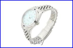 Rolex Mens Datejust 16014 Ice Blue Dial 18K Gold Steel Diamond Sapphire Watch