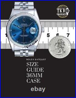 Rolex Mens Datejust Gold & Steel Watch Ice Blue Dial Diamond Bezel 36mm 1601