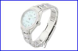 Rolex Mens Datejust Ice Blue Dial 18K White Gold & Stainless Steel Diamond Watch