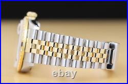 Rolex Mens Datejust Ice Blue Factory Diamond 18k Gold Ss Diamond Sapphire Watch