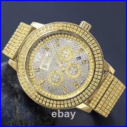 Stainless Steel Canary Genuine Diamond Dial 18K Gold Men's Watch