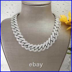 The Guu Shop 2 Row 20mm Iced Prong Crystal Cuban Link 20 18K WG Plated Necklace