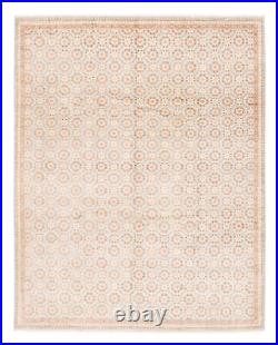 Traditional Hand-Knotted Bordered Carpet 8'1 x 10'2 Wool Area Rug