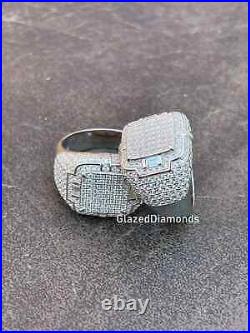 Unique Watch Style Iced Moissanite Hip Hop Pinky Ring Men's 925 Sterling Silver