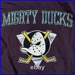 Vintage 90s Starter Mens Adult Disney Mighty Ducks NHL Hockey Jacket XL Purple