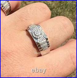 Watch Style Square VVS Moissanite Fully Iced Out Hip Hop Ring Men 925 Silver