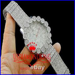 White Khronos Real Diamond Mens Joe Rodeo Cluster Bezel Iced Band Custom Watch