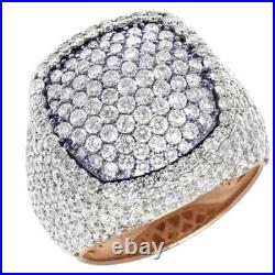 Wonderful Round Cut White Moissanite Fully Ice Out Hip Hop Style Men Ring In 925