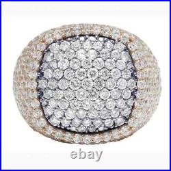 Wonderful Round Cut White Moissanite Fully Ice Out Hip Hop Style Men Ring In 925